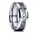 316L Titanium Steel Steampunk Gear Ring - Industrial Mechanical Inlay Band - Hypoallergenic & Waterproof Jewelry