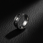 304 Stainless Steel Piano Key Spinner Ring - Rotatable Music Band for Men & Women - Minimalist Fidget Jewelry - 图片 2