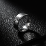 304 Stainless Steel Spinner Ring for Men Women - Brushed Alphabet Rotating Anxiety Ring - Minimalist Fidget Band Jewelry - 图片 2