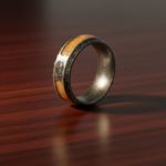 Viking Rune Ring 304 Stainless Steel Whiskey Barrel Wood Inlay Tree of Life Engagement Band Antique Distressed Finish - 图片 2