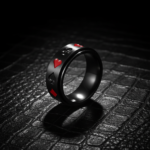 304 Stainless Steel Poker Spinner Ring Black Brushed Cyberpunk Fidget Jewelry - 图片 2