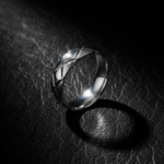 316L Stainless Steel Quilted Diamond Lattice Ring - Minimalist Hand-Polished Wedding Band for Men and Women - 图片 2