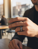 8mm Men's Black Tungsten Carbide Wedding Band Brushed Finish Channel Set CZ Eternity Ring - 图片 4