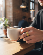 18K Gold Plated 316L Stainless Steel Viking Rune Ring - Classic Hand-Polished Norse Wedding Band - 图片 4