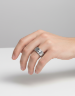 304 Stainless Steel Spinner Ring for Men Women - Brushed Alphabet Rotating Anxiety Ring - Minimalist Fidget Band Jewelry - 图片 4