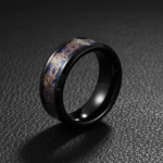 Cyberpunk Neon Circuit Inlay Titanium Steel Ring for Men - 316L Tech-Noir Streetwear Accessory - 图片 2