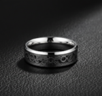 316L Titanium Steel Steampunk Gear Ring - Industrial Mechanical Inlay Band - Hypoallergenic & Waterproof Jewelry - 图片 2